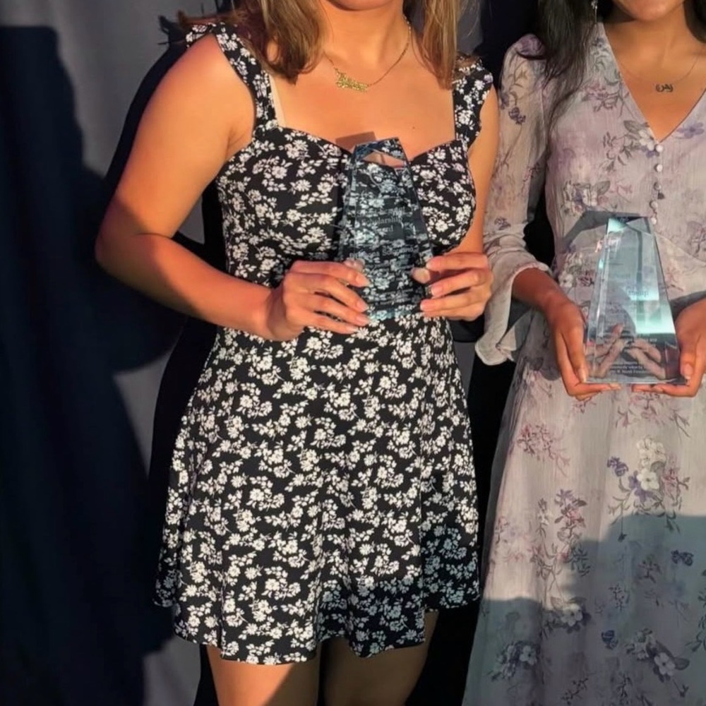 Hollister Floral Navy and White Dress